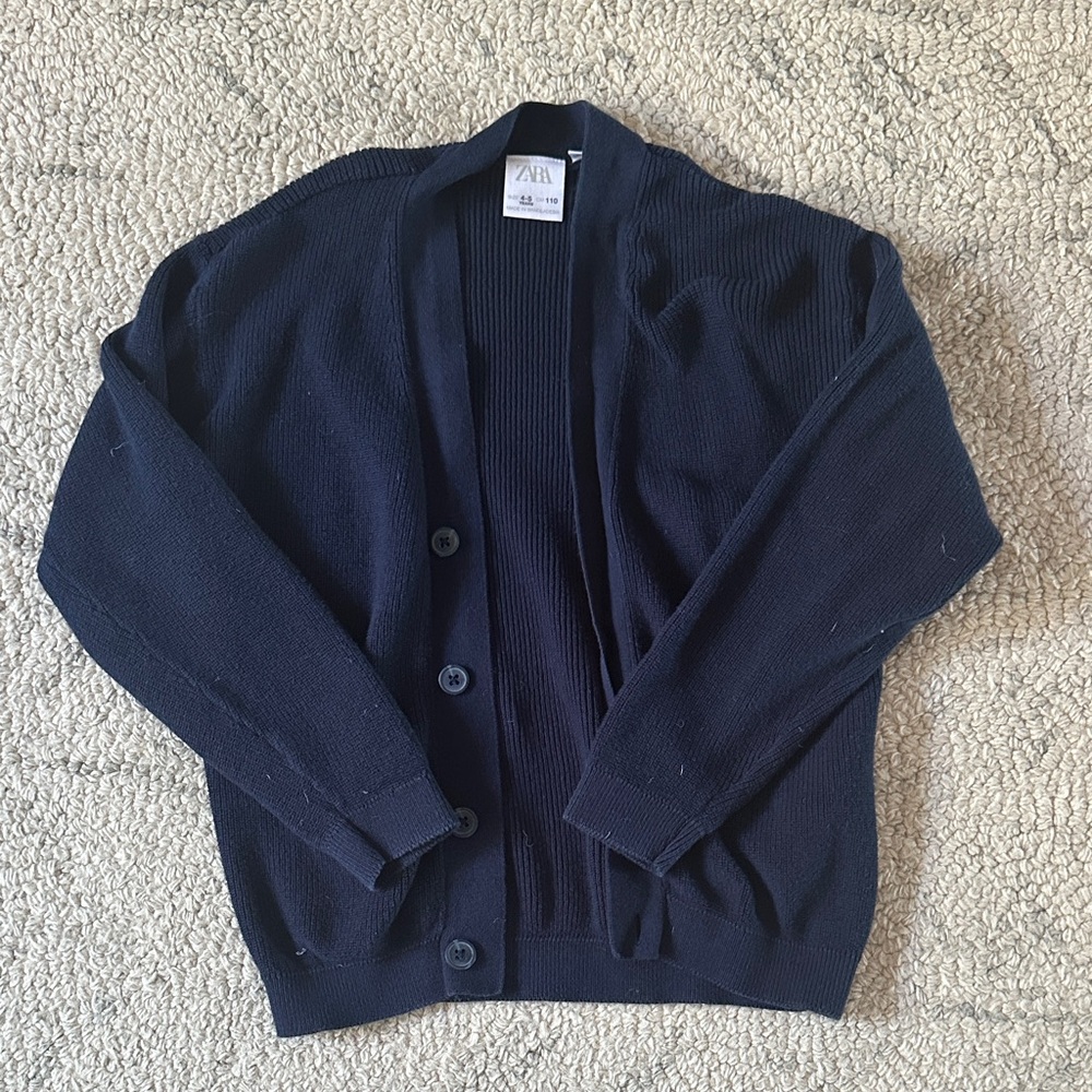 Zara Kid’s Dark Blue Cardigan Sweater